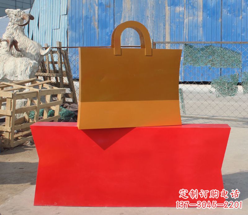 上海精美不锈钢购物袋雕塑
