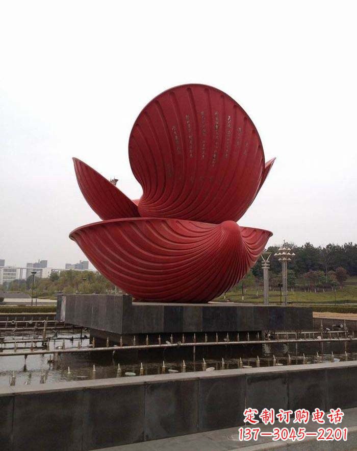 上海不锈钢贝壳喷泉雕塑——海洋之美无限
