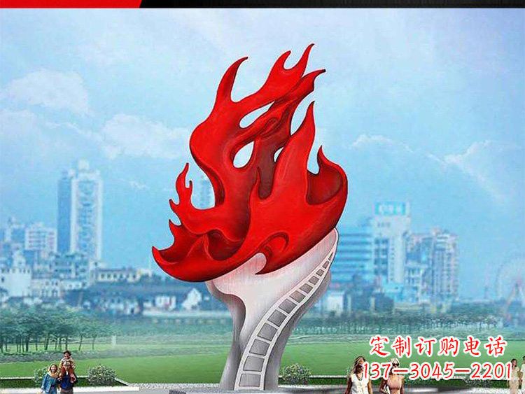 上海不锈钢火炬雕塑——激发民族自信的象征