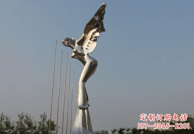 上海不锈钢天使雕塑精美而优雅