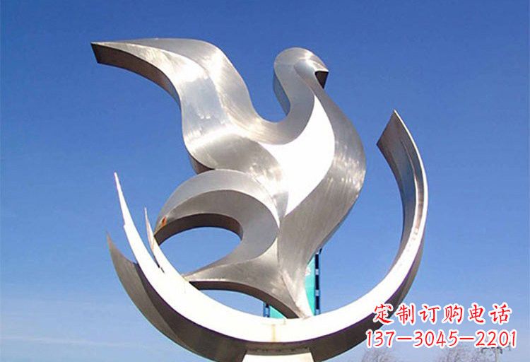 上海不锈钢鸽子雕塑象征着和平