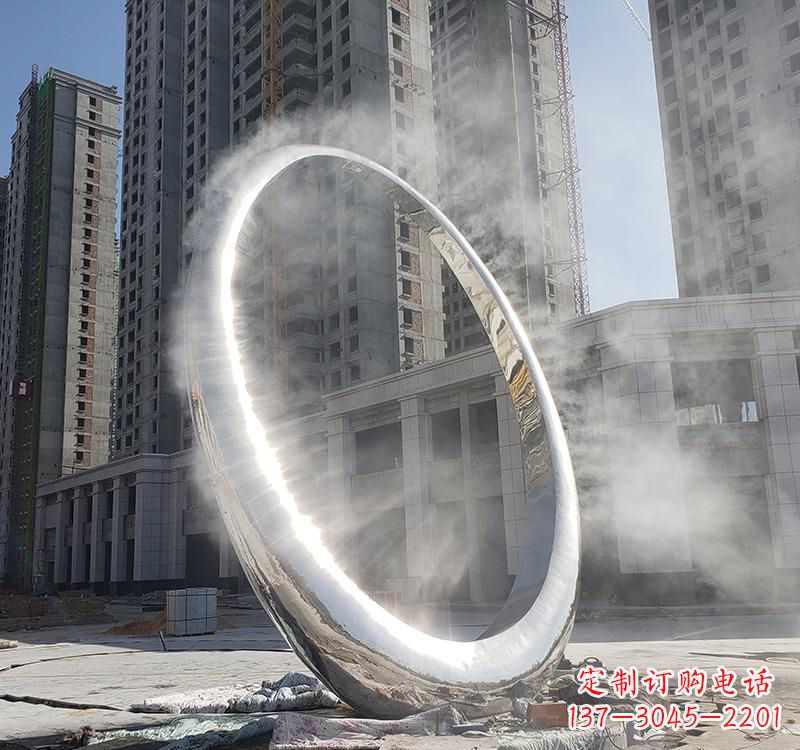 上海不锈钢圆环雕塑给城市带来独特美感