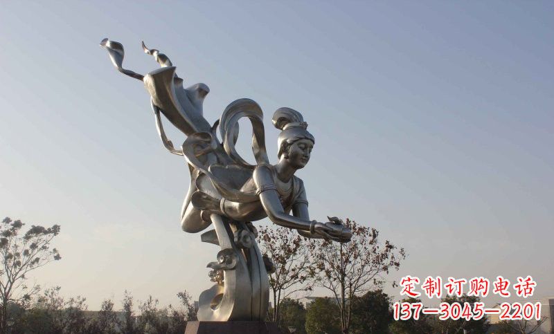 上海不锈钢蟠桃仙女雕塑美丽的传说