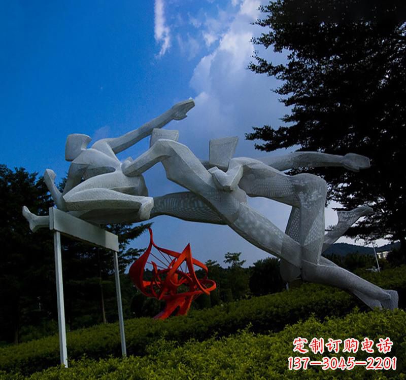 上海不锈钢中的运动员雕塑