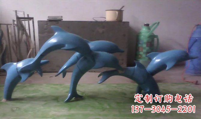 上海不锈钢海豚雕塑精致的艺术品