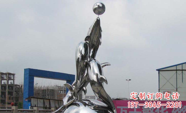 上海不锈钢海豚雕塑海洋之美的象征