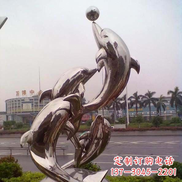 上海不锈钢海豚雕塑艺术之美