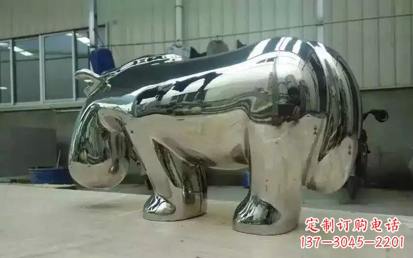 上海不锈钢河马雕塑美观耐用的艺术品