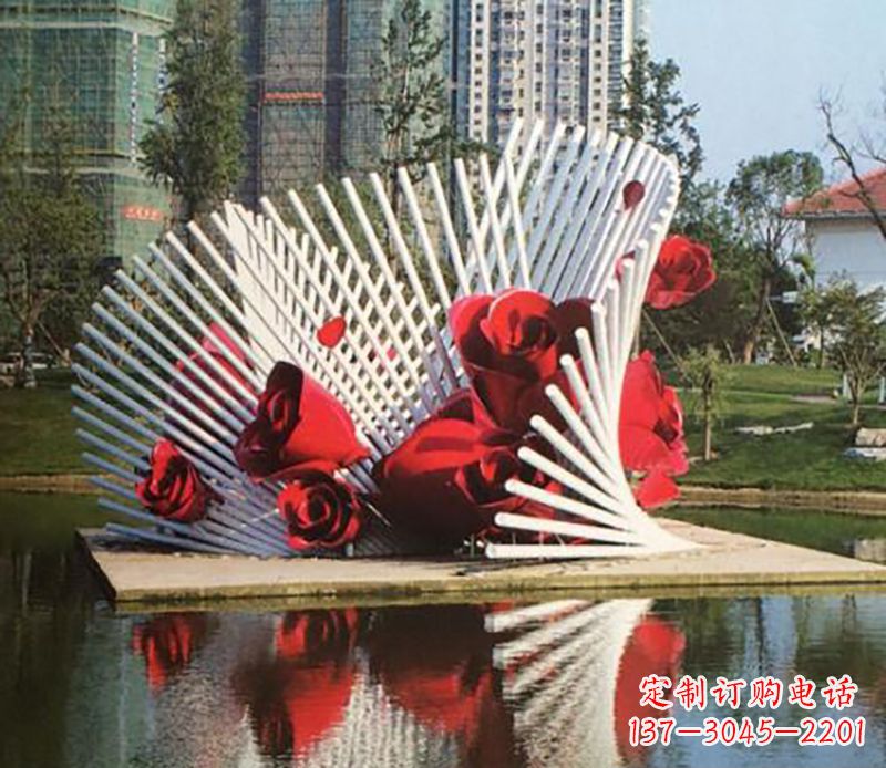 上海不锈钢玫瑰雕塑——美丽的艺术之作