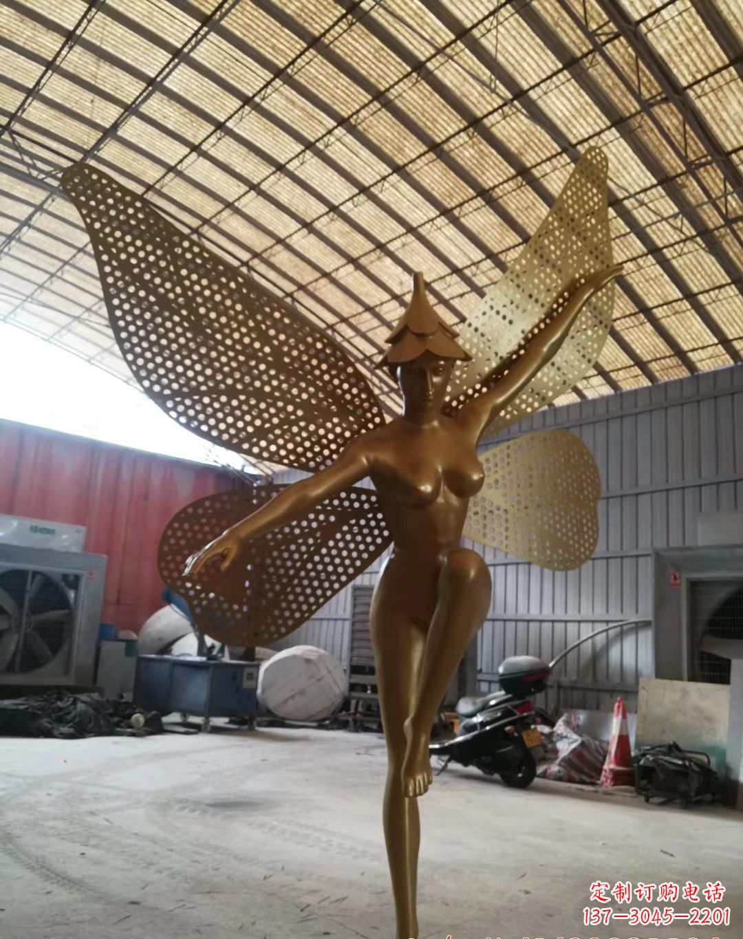 上海不锈钢蝴蝶仙子雕塑精美的美丽之作
