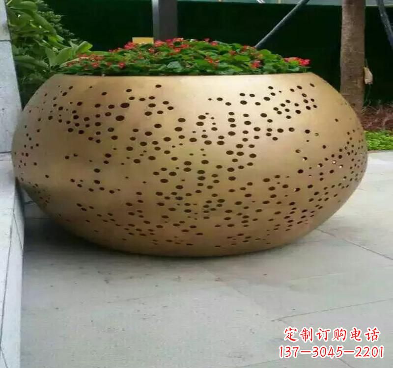 上海不锈钢户外花盆雕塑美观耐用的室外装饰