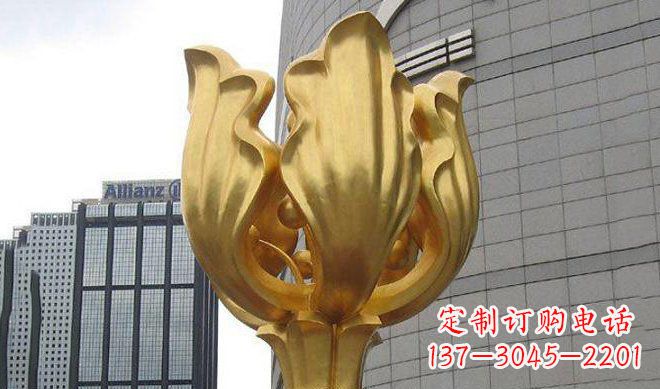 上海不锈钢紫荆花雕塑传承中国文化