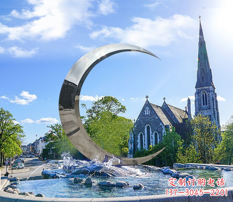 上海不锈钢景观月亮雕塑精美绝伦