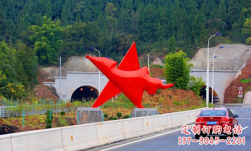 上海不锈钢五角星雕塑标志着和平与希望