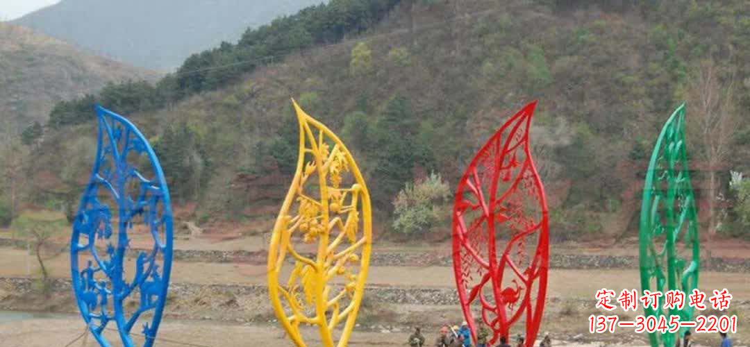 上海不锈钢景区镂空树叶雕塑——美妙的自然之美