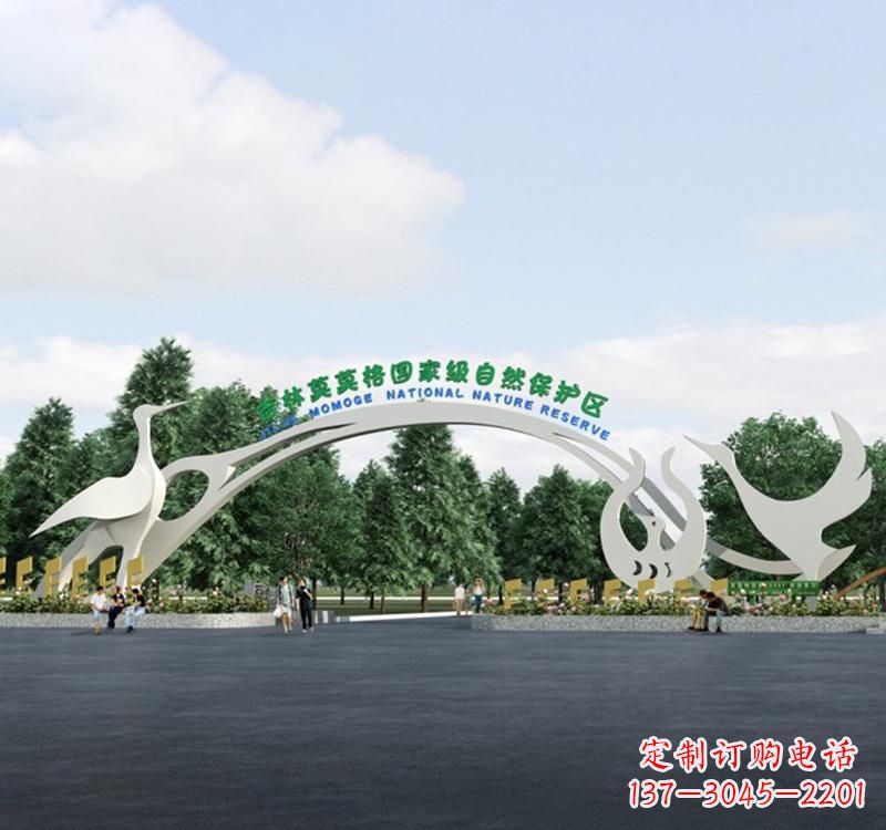 上海不锈钢景区拱门雕塑精美绝伦