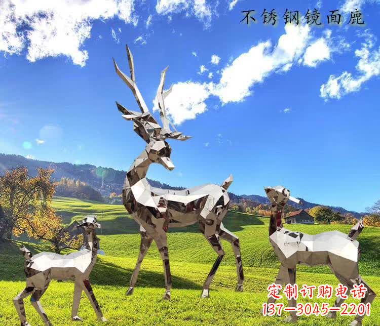 上海不锈钢鹿精美的动物雕塑