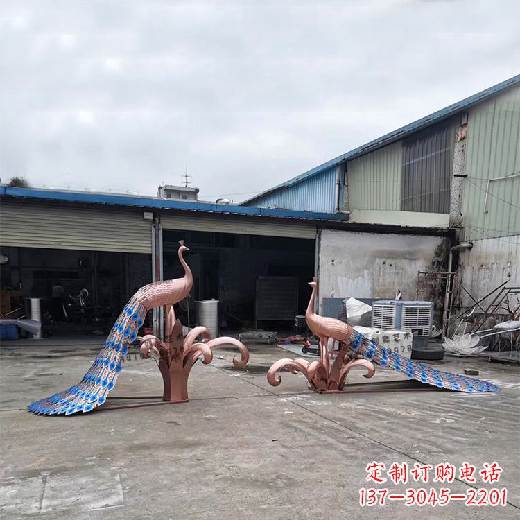 上海不锈钢孔雀彩色雕塑