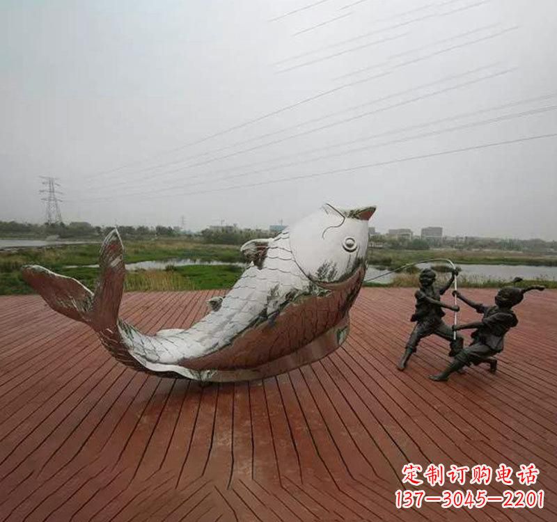 上海不锈钢鲤鱼雕塑传承中国文化