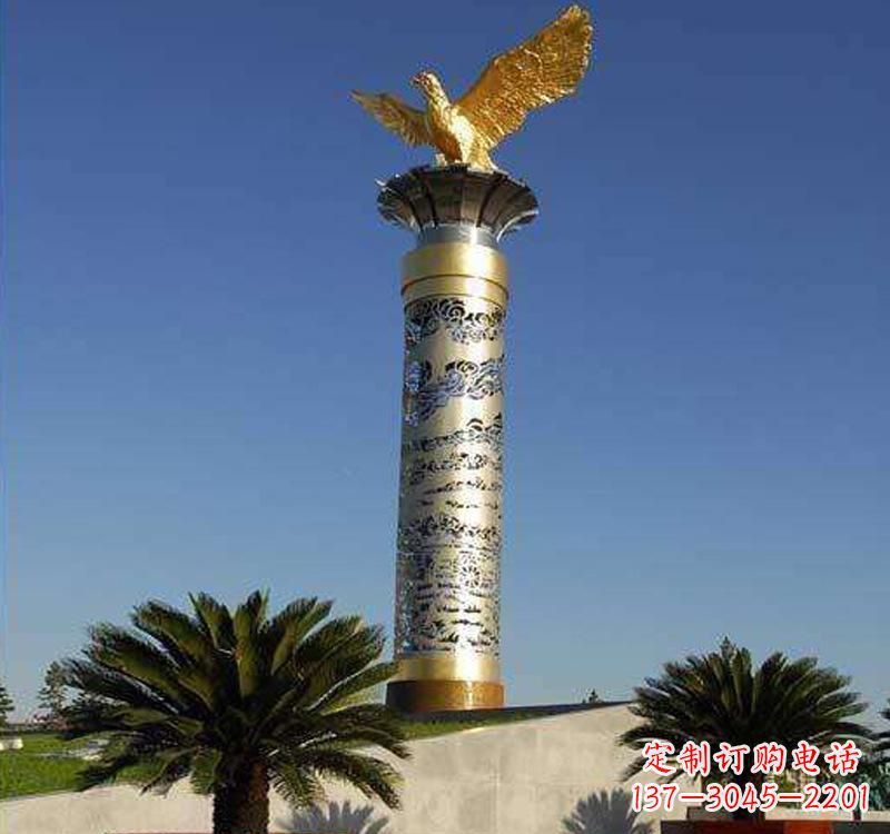 上海不锈钢龙柱雕塑把神秘的传统融入现代