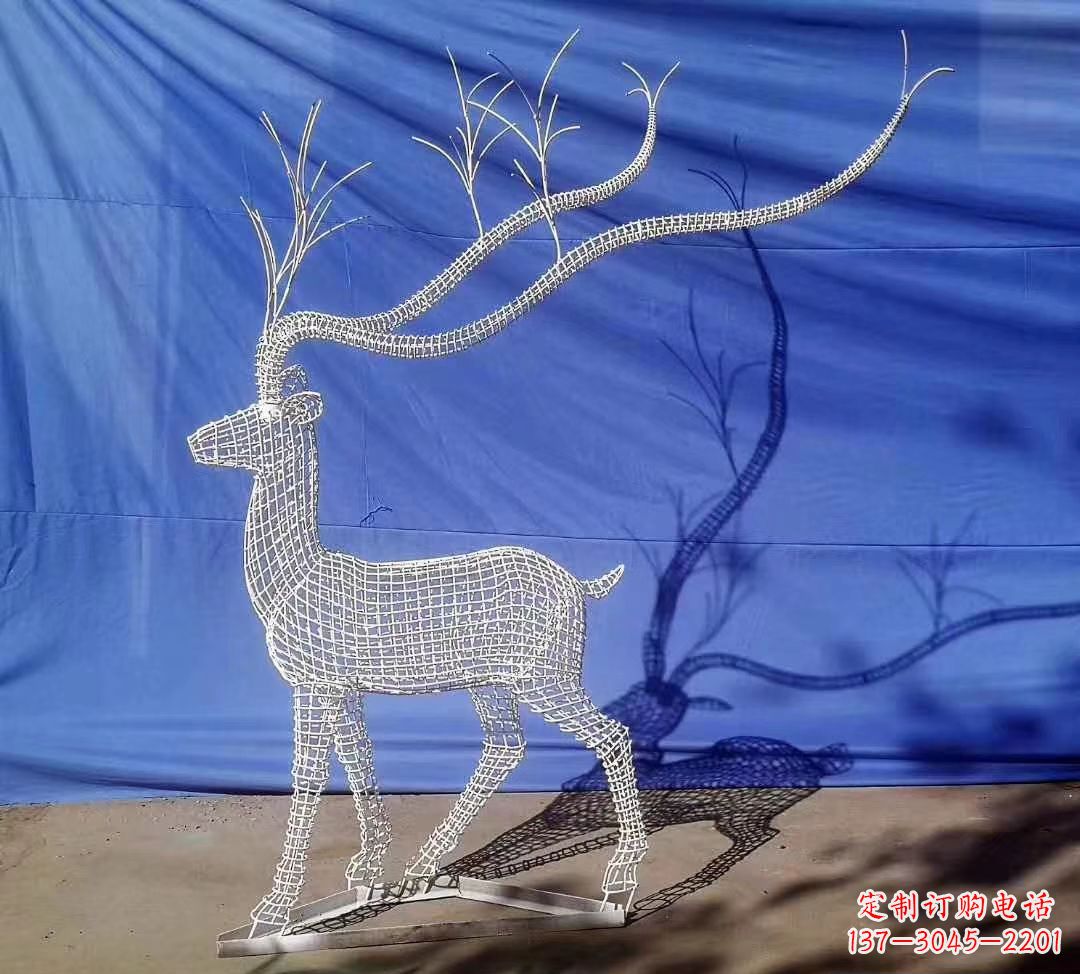 上海不锈钢麋鹿雕塑精美的景观装饰品