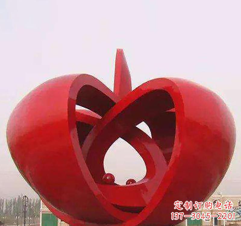 上海不锈钢镂空苹果雕塑精致美观的艺术品