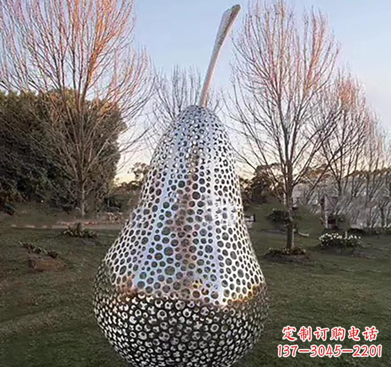 上海不锈钢镂空水果雕塑精美绝伦