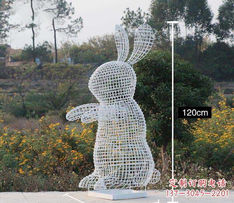 上海精致的不锈钢镂空兔子雕塑