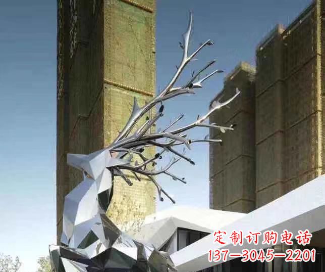 上海梅花鹿雕塑美丽的景观和动物雕塑