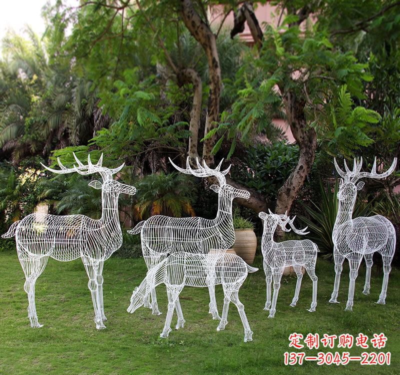 上海不锈钢梅花鹿雕塑美丽的象征