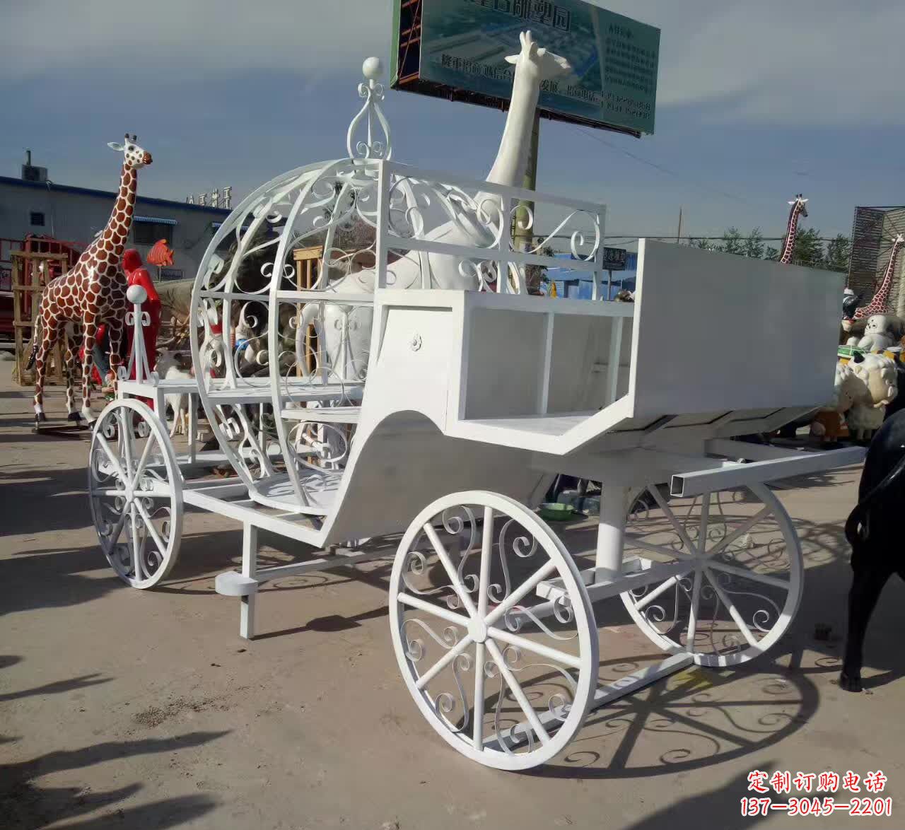 上海不锈钢欧式马车雕塑精美的艺术品