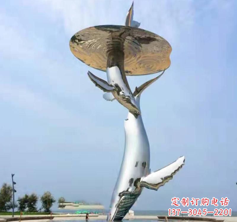 上海不锈钢海豚雕塑精美的艺术品