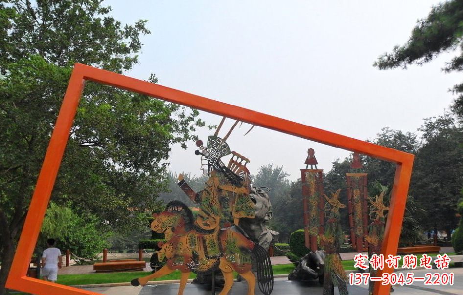 上海传承皮影戏——不锈钢皮影戏雕塑