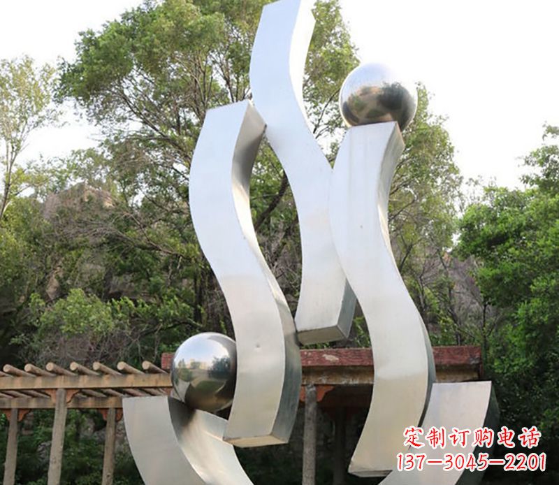 上海景观雕塑现代不锈钢飘带