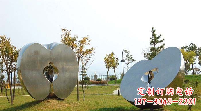 上海不锈钢苹果雕塑象征新生活的精神