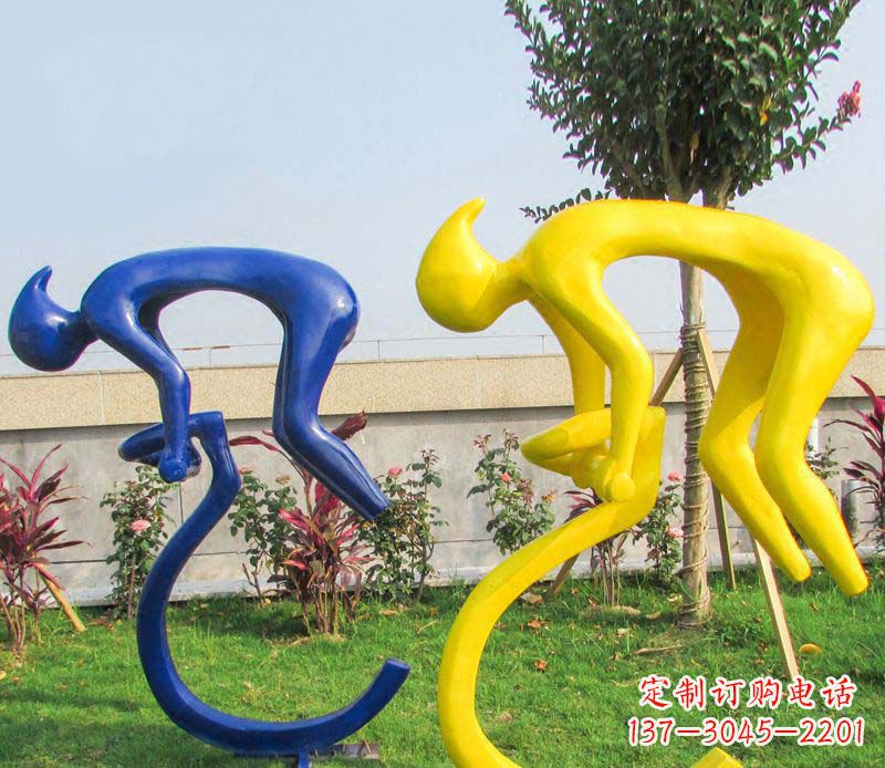 上海不锈钢骑自行车广场景观雕塑——给城市带来活力