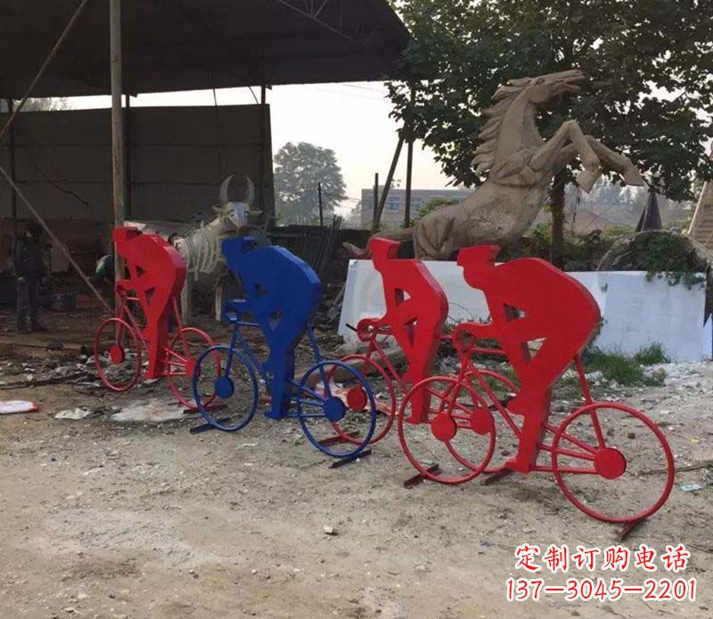 上海不锈钢骑自行车雕塑一种经典的艺术形式
