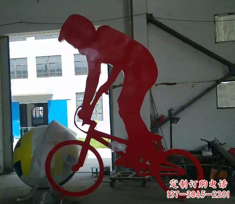 上海不锈钢自行车雕塑激发自行车运动的热情