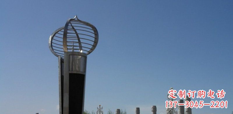 上海不锈钢火炬形雕塑熠熠生辉