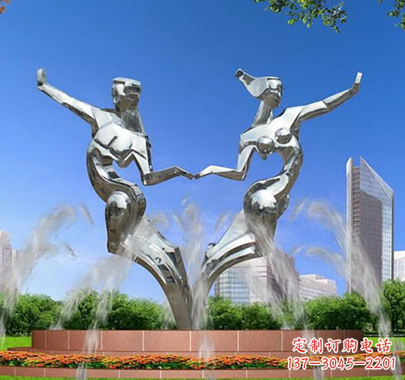 上海不锈钢情侣雕塑浪漫永恒的象征