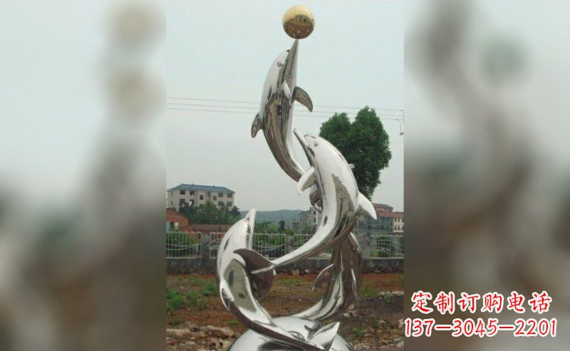 上海不锈钢海豚雕塑的美丽