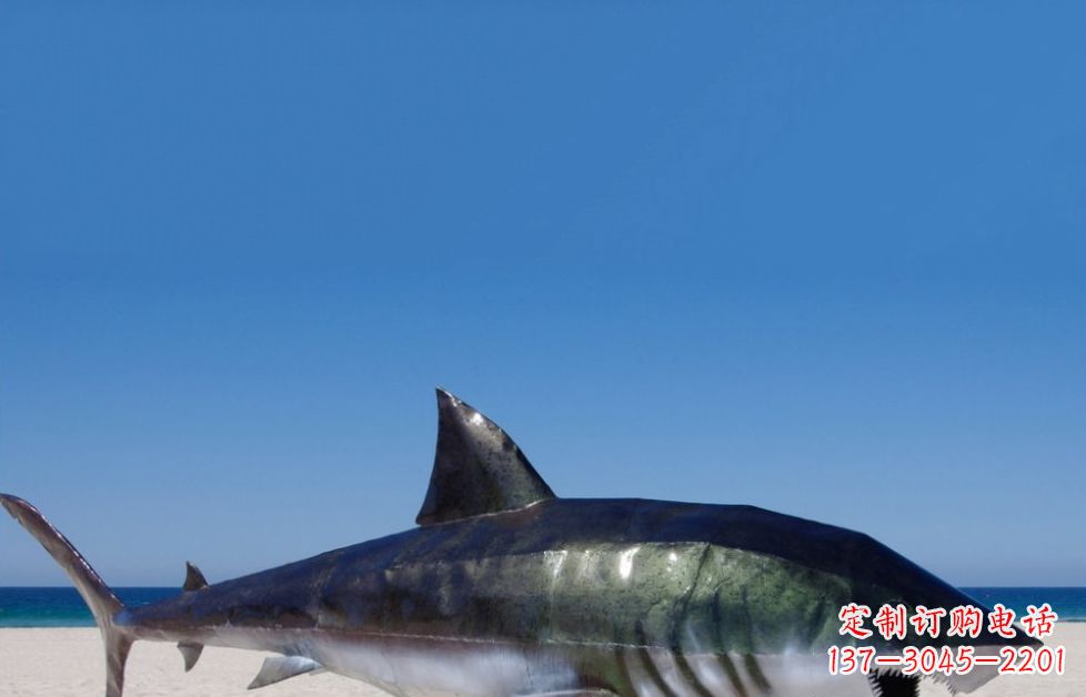 上海海洋生物之美——不锈钢鲨鱼雕塑