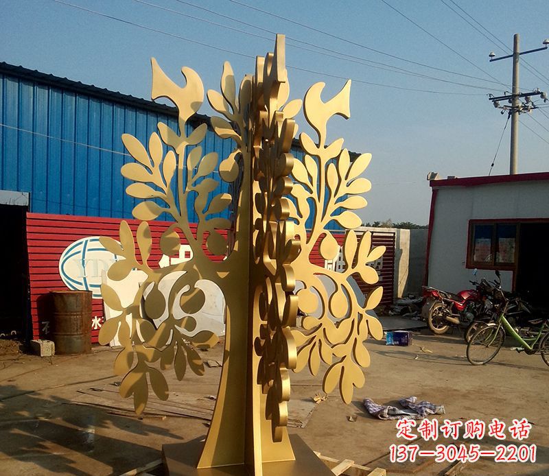 上海不锈钢树叶园林景观雕塑——美妙绝伦的艺术之作