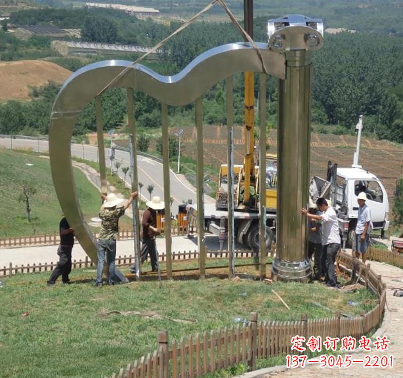 上海音乐美学不锈钢竖琴雕塑