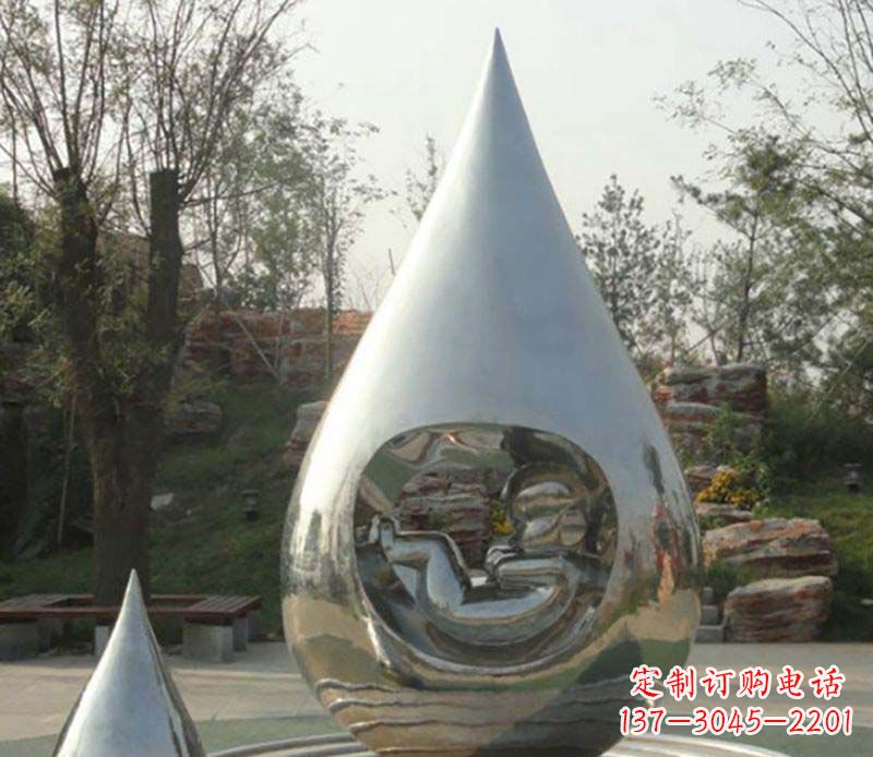 上海不锈钢水滴雕塑精致简约的艺术之美