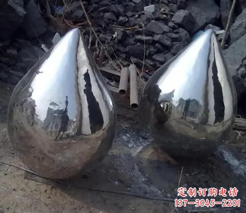 上海不锈钢水滴雕塑美丽绽放