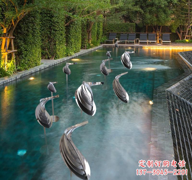 上海不锈钢动物雕塑——美丽的水景装置