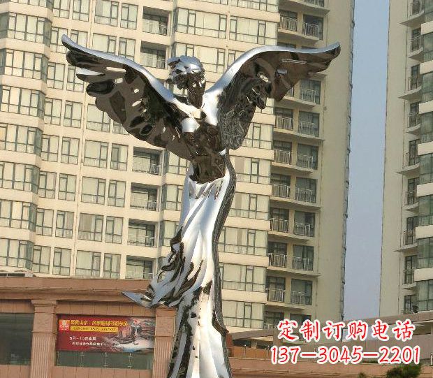 上海不锈钢天使雕塑传递温暖的祝福