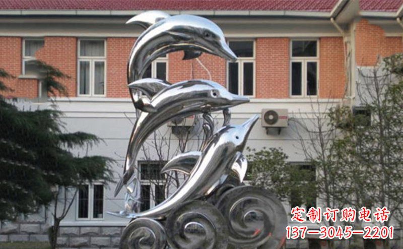 上海不锈钢跳跃海豚雕塑