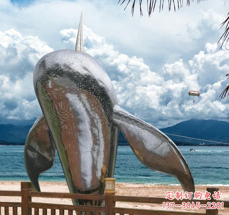 上海不锈钢鲸鱼雕塑精美绝伦